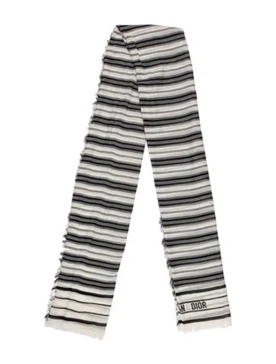 Pre-owned Dior Striped Scarf In Multi