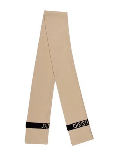 Pre-owned Dior Striped Scarf In Neutral