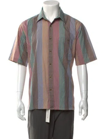 Pre-owned Dior Striped Short Sleeve Shirt In Multi