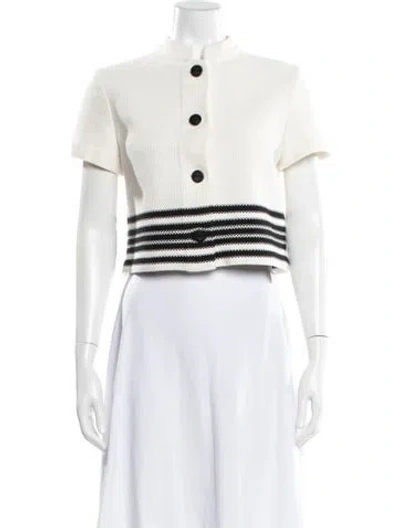 Pre-owned Dior Striped Short Sleeve Top In Neutral