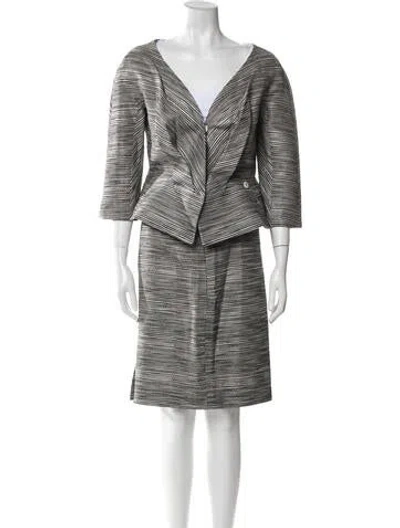 Pre-owned Dior Striped Skirt Set In Neutral