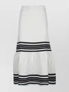 Dior Striped Skirt With Elastic Waistband And Ruffled Hem