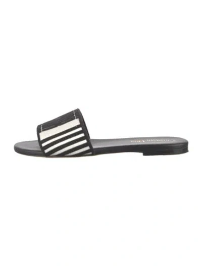 Pre-owned Dior Striped Slides In Black