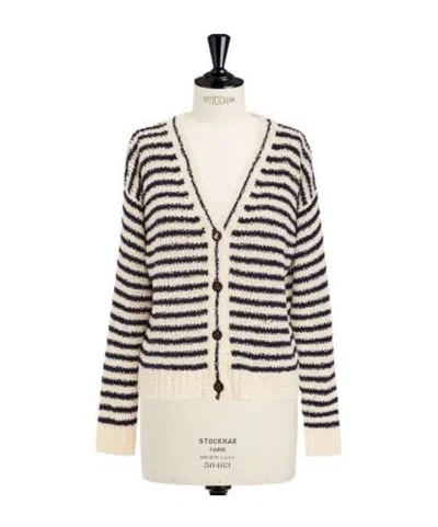 Dior Striped Sweater In Nude