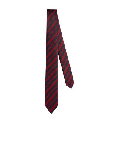Dior Stripe Tie Diagonal Pattern Pointed Tip In Brown