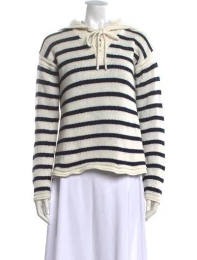 Pre-owned Dior Striped Tie Neck Sweater In Neutrals