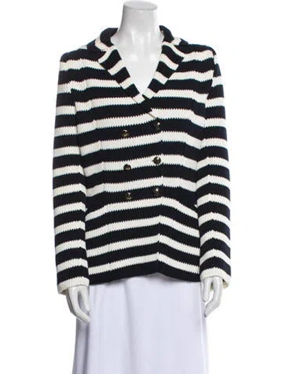 Pre-owned Dior Striped V-neck Sweater In Blue