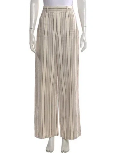 Pre-owned Dior Striped Wide Leg Pants In Neutral