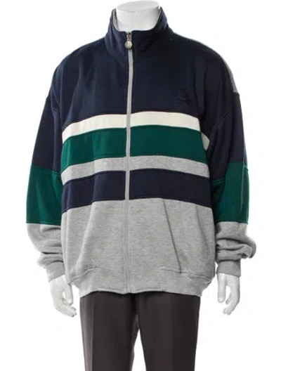 Pre-owned Dior Striped Windbreaker In Gray