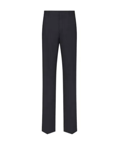 Dior Striped Wool Casual Pants In Black