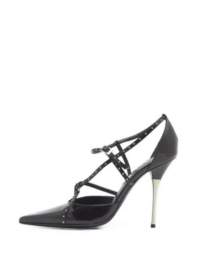 Pre-owned Dior Studded Pointed-toe Pumps In Black