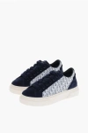 Dior Suede And Jacquard Low-top Sneakers In Black