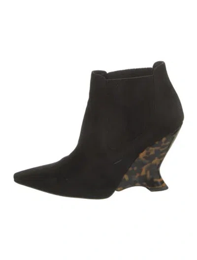 Pre-owned Dior Suede Animal Print Chelsea Boots In Black