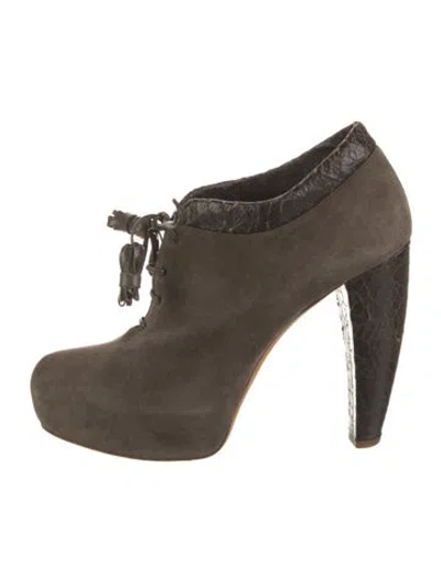 Pre-owned Dior Suede Animal Print Pumps In Grey