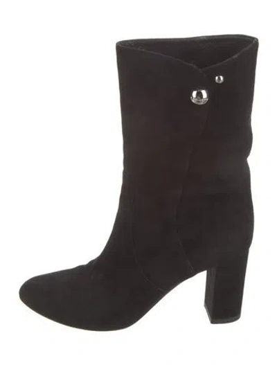 Pre-owned Dior Suede Boots In Black