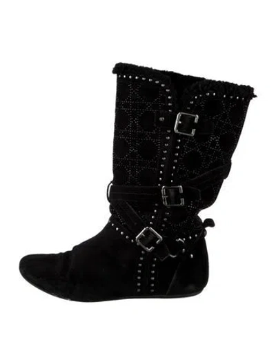 Pre-owned Dior Suede Boots In Black