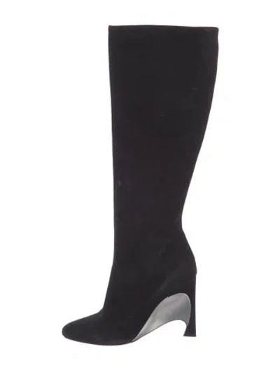 Pre-owned Dior Suede Boots In Black