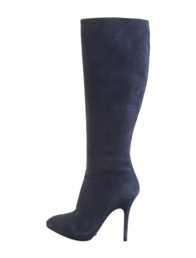 Pre-owned Dior Suede Boots In Blue