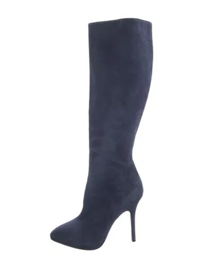 Pre-owned Dior Suede Boots In Blue