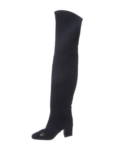 Pre-owned Dior Suede Boots In Blue
