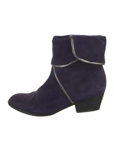 Pre-owned Dior Suede Boots In Blue