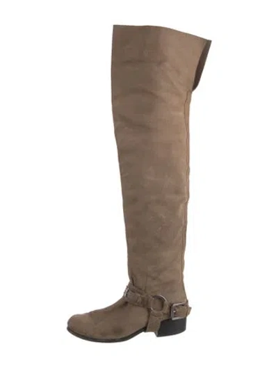 Pre-owned Dior Suede Boots In Brown