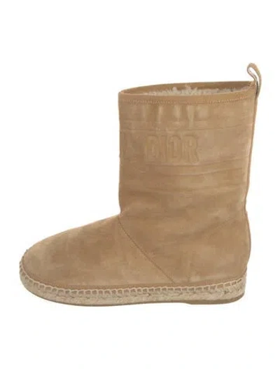 Pre-owned Dior Suede Boots In Brown