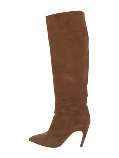 Pre-owned Dior Suede Boots In Brown