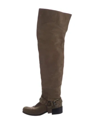 Pre-owned Dior Suede Boots In Brown