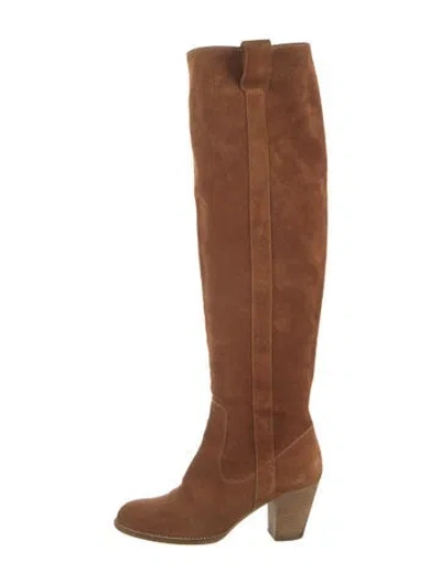 Pre-owned Dior Suede Boots In Brown