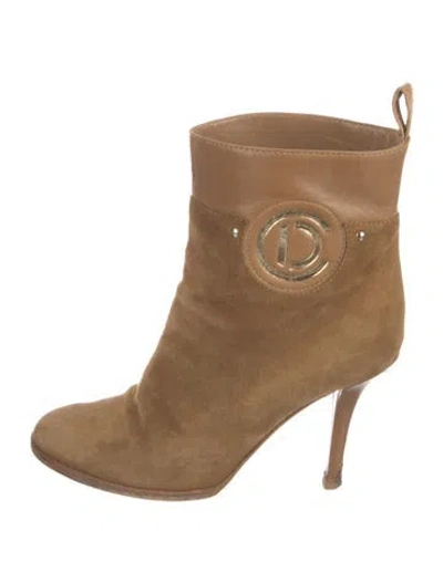 Pre-owned Dior Suede Boots In Neutral