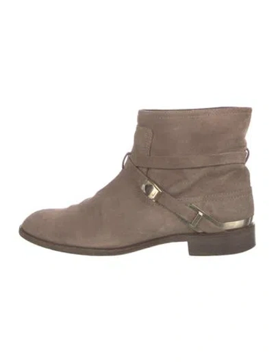 Pre-owned Dior Suede Boots In Neutral
