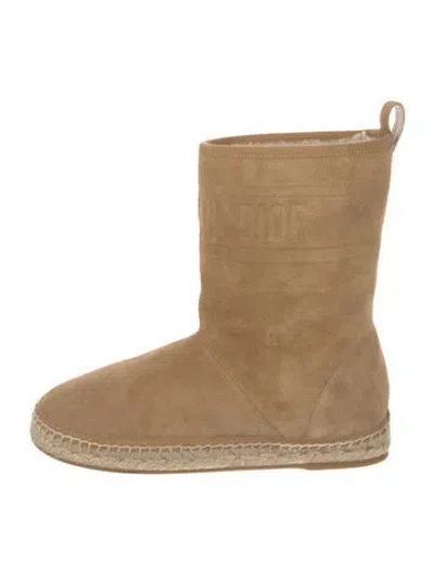 Pre-owned Dior Suede Boots In Neutral