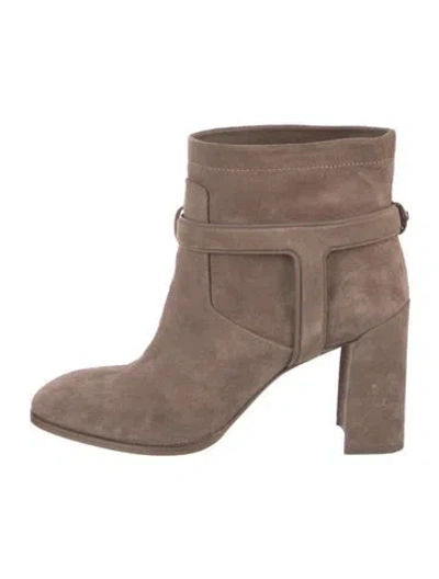 Pre-owned Dior Suede Boots In Neutral