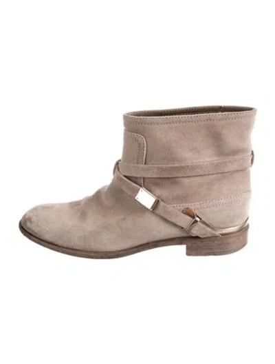 Pre-owned Dior Suede Boots In Neutral