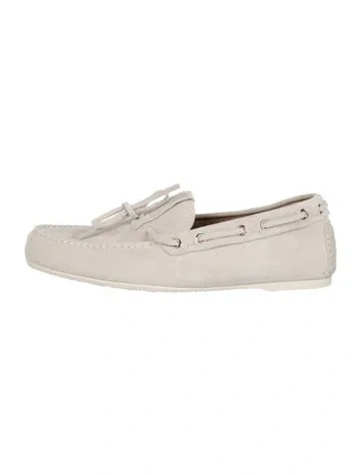 Pre-owned Dior Suede Bow Accents Loafers In Neutrals