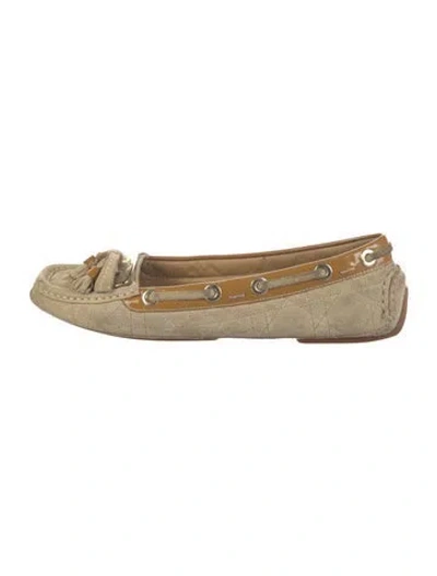 Pre-owned Dior Suede Colorblock Pattern Loafers In Neutrals