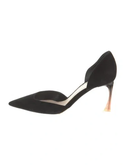 Pre-owned Dior Suede D'orsay Pumps In Black