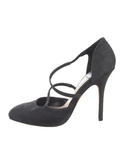 Pre-owned Dior Suede D'orsay Pumps In Gray
