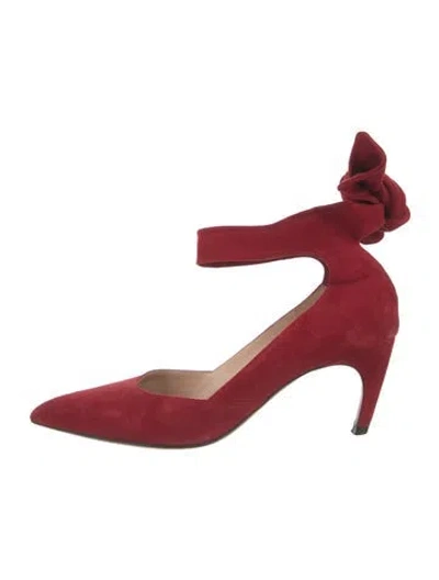 Pre-owned Dior Suede D'orsay Pumps In Red