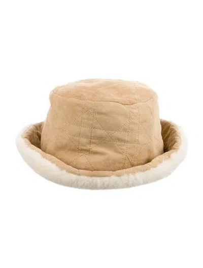 Pre-owned Dior Suede Fedora In Neutral
