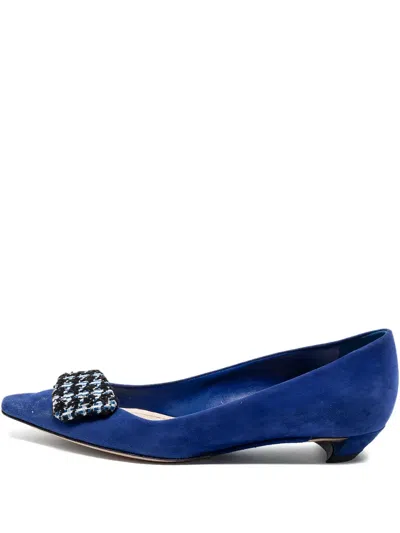 Pre-owned Dior Suede Flat Pumps