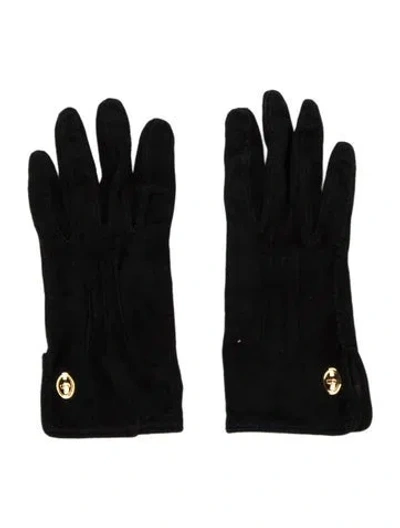 Pre-owned Dior Suede Gloves In Black