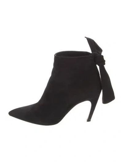 Pre-owned Dior Suede Keyhole Accent Boots In Black