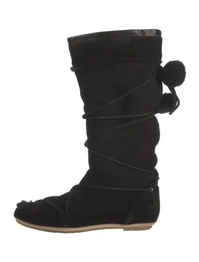 Pre-owned Dior Suede Lace-up Boots In Black