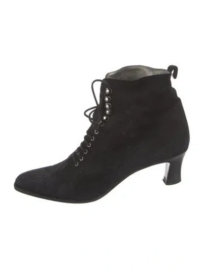 Pre-owned Dior Suede Lace-up Boots In Black