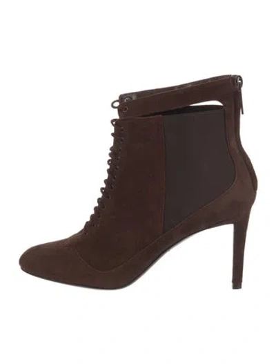 Pre-owned Dior Suede Lace-up Boots In Brown