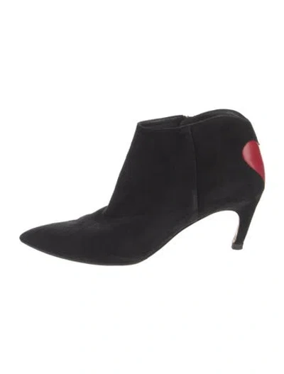 Pre-owned Dior Suede Leather Trim Embellishment Boots In Black