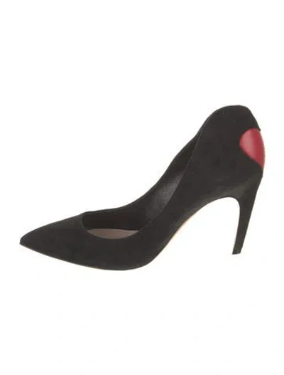 Pre-owned Dior Suede Leather Trim Embellishment Pumps In Black
