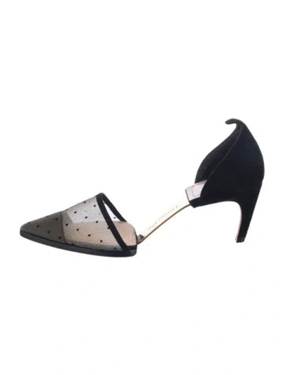 Pre-owned Dior Suede Mesh Accents D'orsay Pumps In Blue